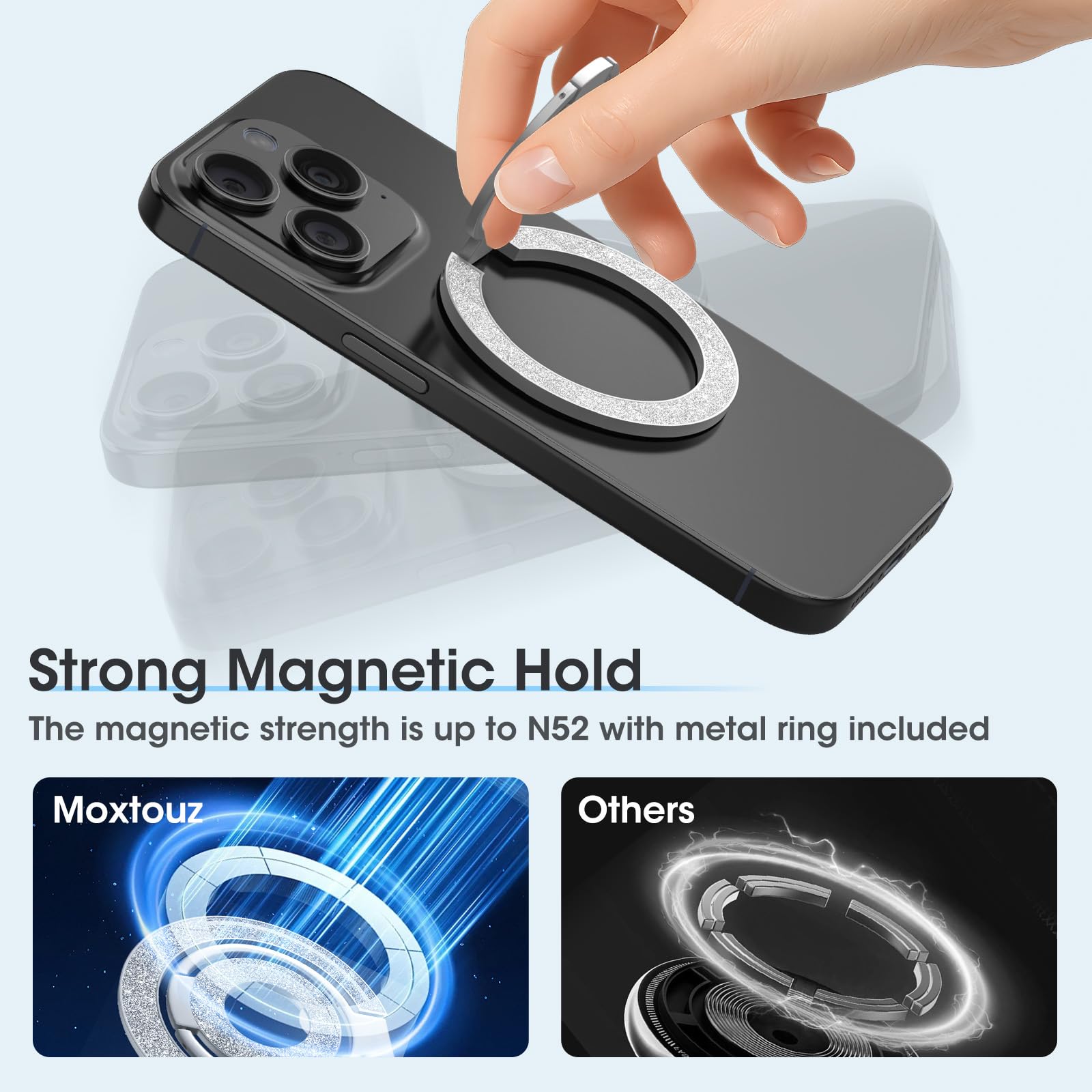 Supporto magnetico ad anello per cellulare MagSafe per iPhone 17, 16, 15, 14, 13, 12 Pro Max, supporto magnetico ad anello per cellulare MagSafe, accessorio per Samsung Galaxy S26, S25, S24, A56, A55