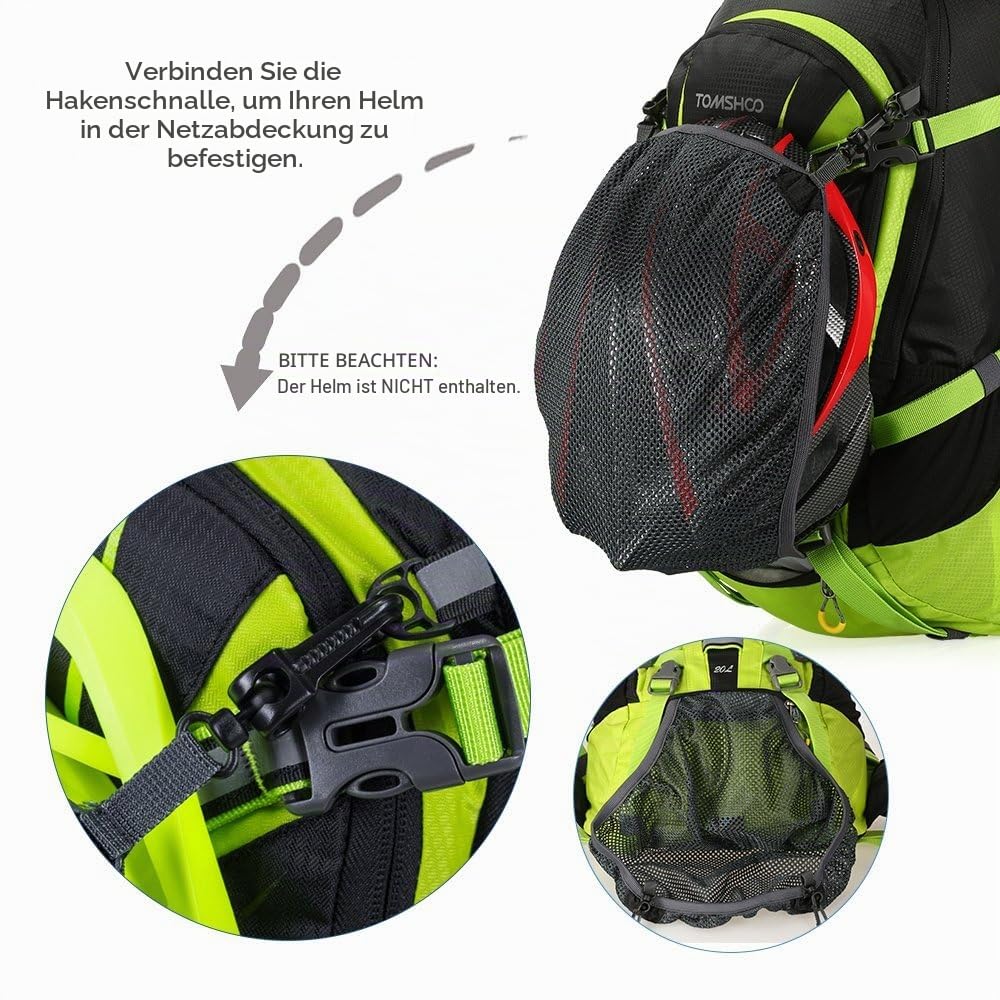 TOM SHOO Fahrradrucksack 20L/30L, Outdoor Rucksack Multifunktionaler Wanderrucksack Skirucksack für Radfahren Reiten Bergsteigen mit Regenschutzkappe und Helmabdeckung
