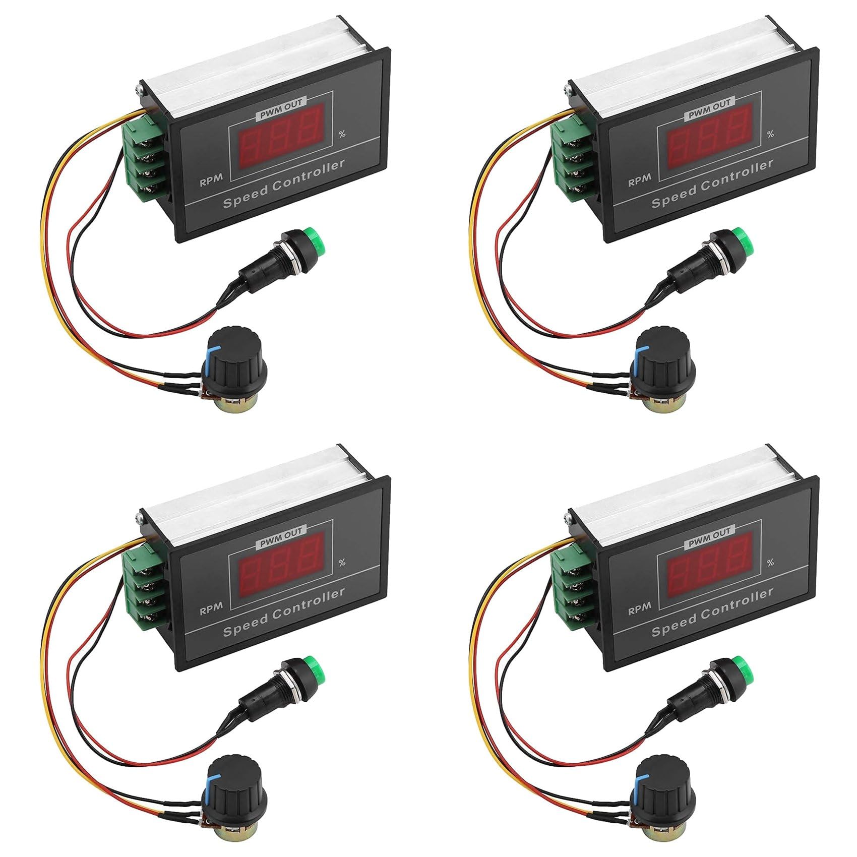 Jnchdghwa As Shown 4X Dc 6-60V Pwm Dc Motor Speed Controller (Pwm) Speed Adjustable Stepless Governor Regulator, Motor Speed Controller