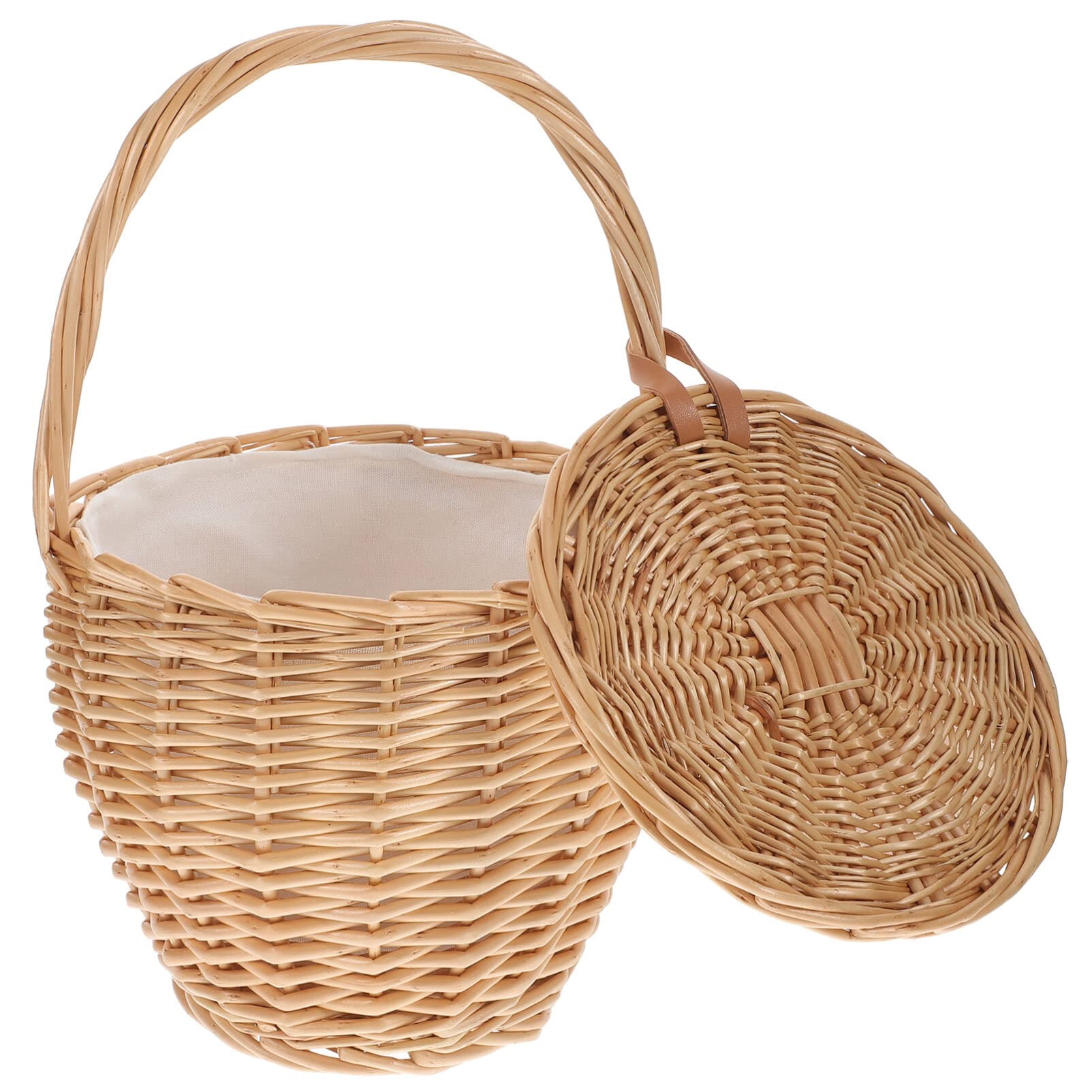 Alipis Borsa Tessuta a Mano in Rattan Stile Francese 13.78X7.87X7.87 Pollici Grande Capacità Per Viaggi Picnic E Uso Quotidiano Elegante Borsa Da Viaggio Decorativa Con Tracolla Semplice