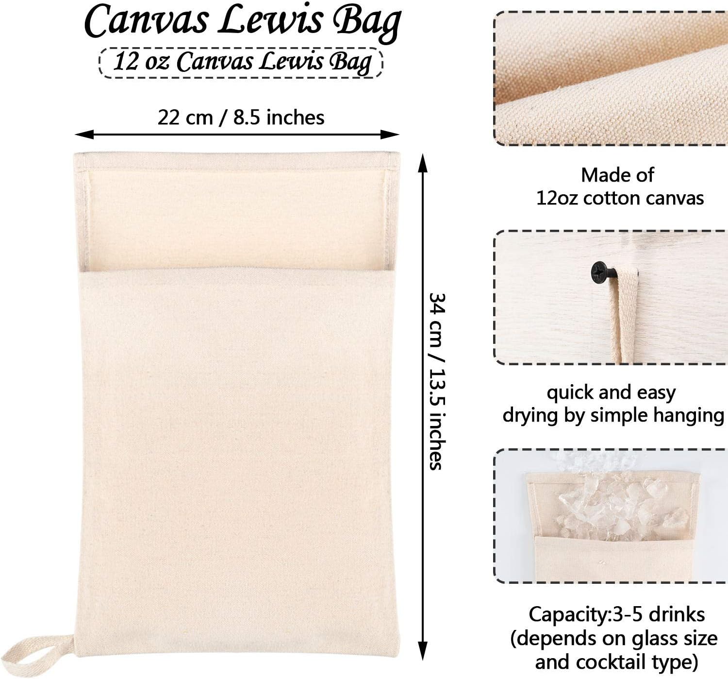 Boao 2 Pcs Canvas Lewis Ice Crushing Bag, Professional Bartender Kit image 2
