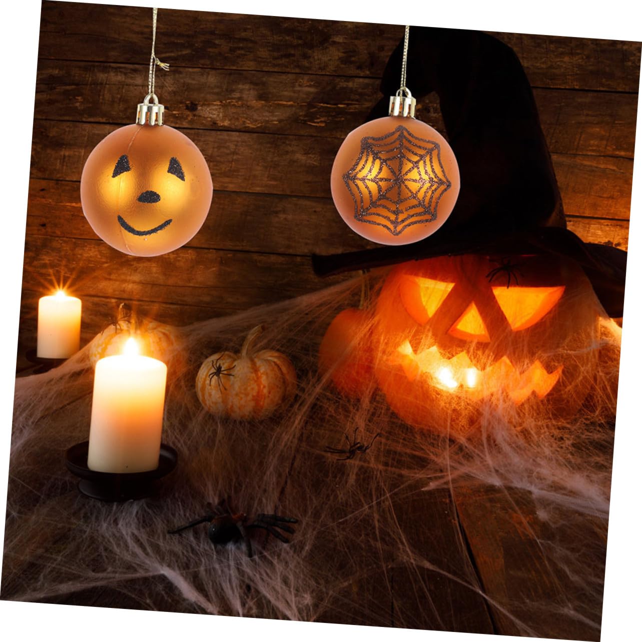 36pezzi Addobbi Halloween Ornamentali Sfera di Plastica Tema Teschio di Zucca Strega per Decorazioni Casa Festa Autunnali