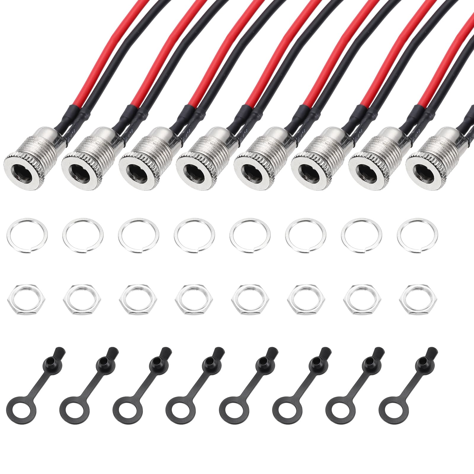 Enchufe CC de panel 5,5 x 2,1 mm para reparar tiras LED y proyectos caseros 7