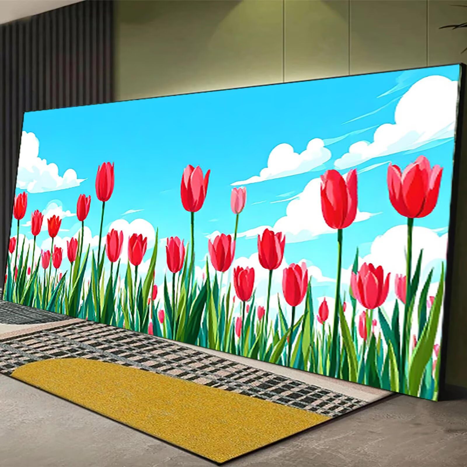 Malen nach Zahlen Kinder Tulpe Malen Nach Zahlen Erwachsene, Geschenke für Mädchen Junge Bastelset Set, Malen nach Zahlen Blume | Malen nach Zahlen Ohne Rahmen, (60x120cm) Bastelset Erwachsene 0-O