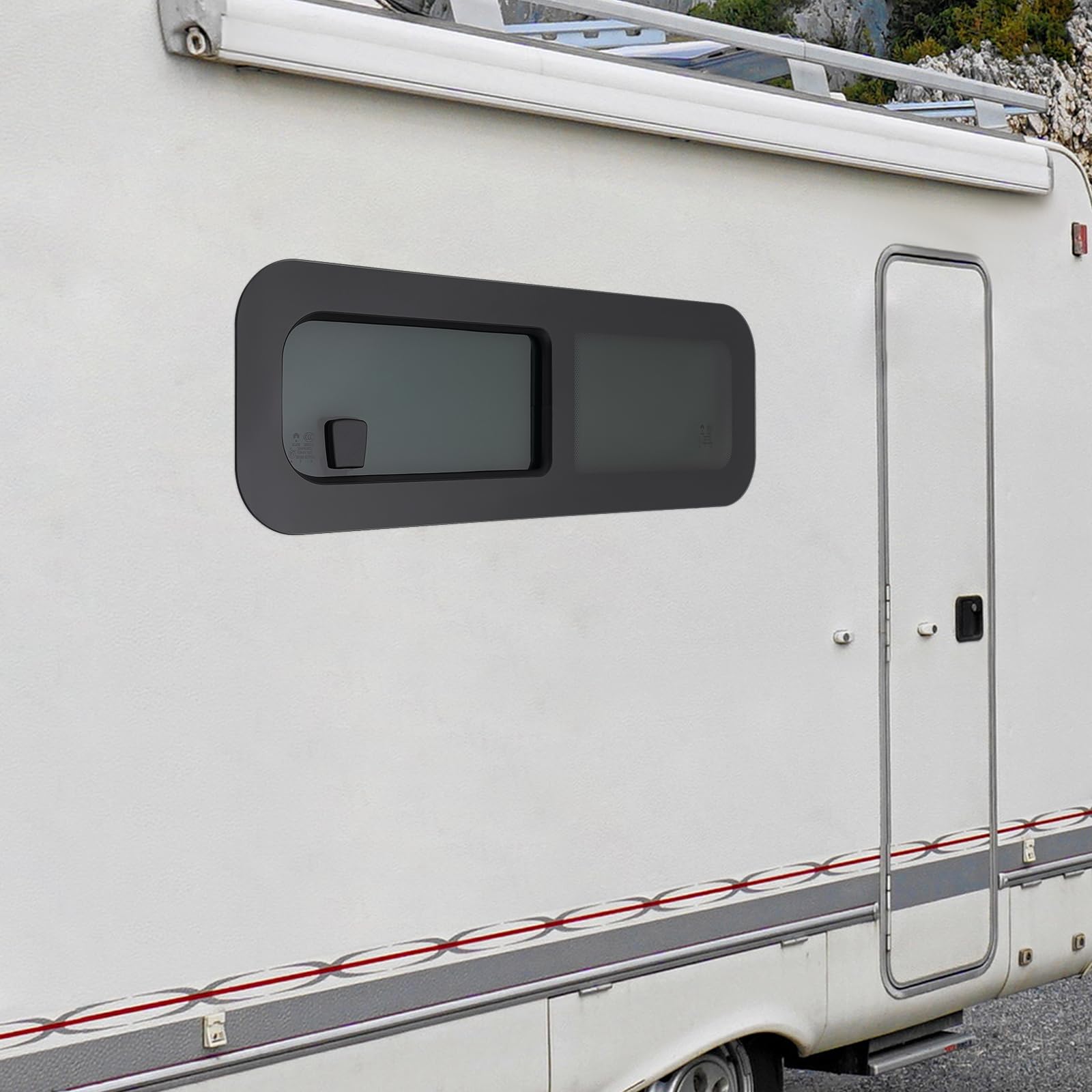 800×270 mm Wohnmobilfenster,Camperfenster mit Gehärtetes Glas UV-Schutz Horizontales Schiebefenster,Insektenschutz Sonnenschutz Caravan-Schiebefenster für Wohnwagen RV Camper-Fenster für Baufahrzeuge