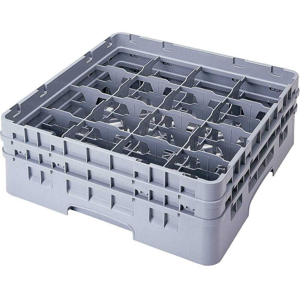 11-Inch Polypropylene Camrack Stemware and Tumblers Glass Rack with 16 Compartments by Cambro – 11-Inch, Plastic, Soft Gray, Model 16S1058-151