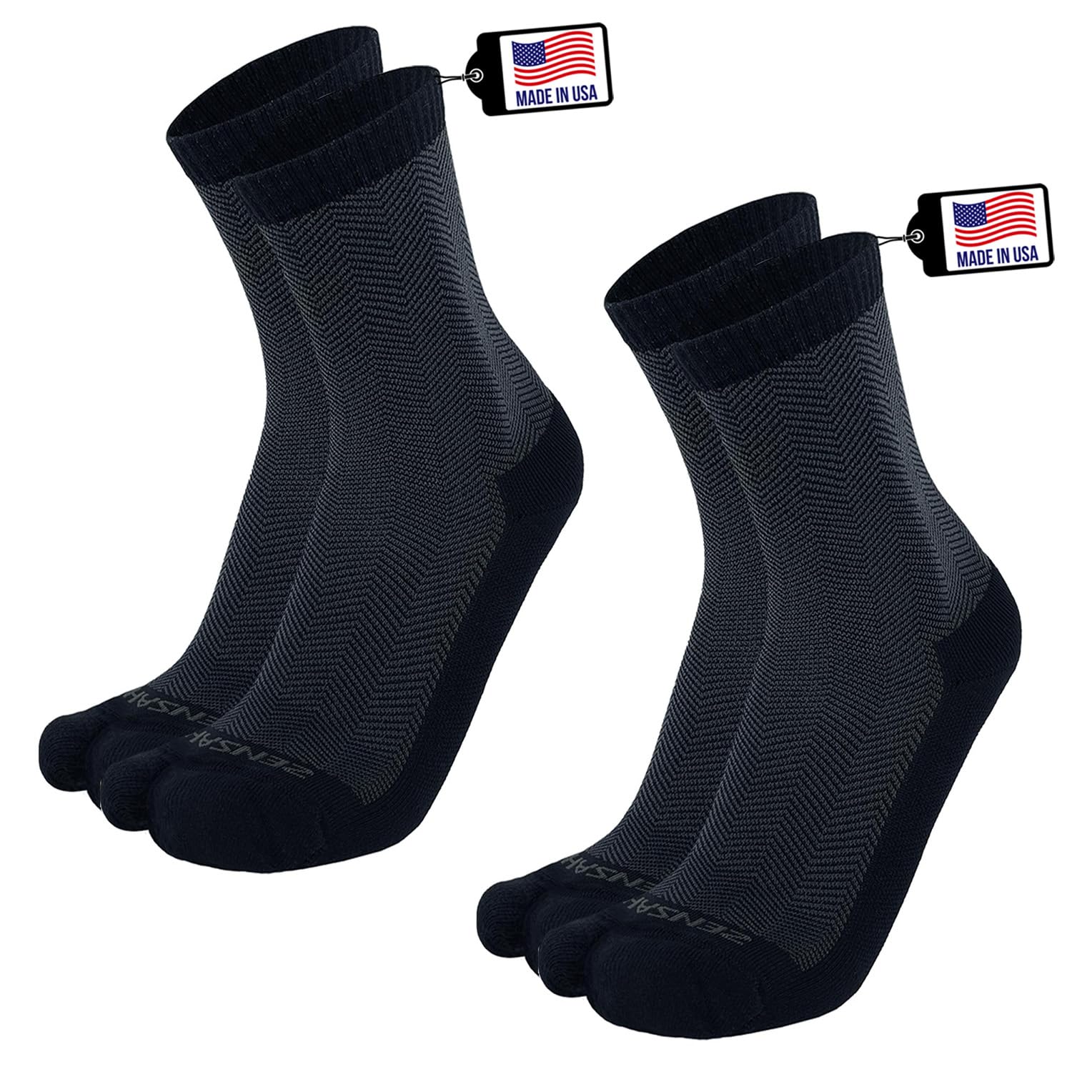 Zensah Bunion Ease Sock - Corrector Relief Sock for Bunions Women and Men - Toe Separator Sock Design
