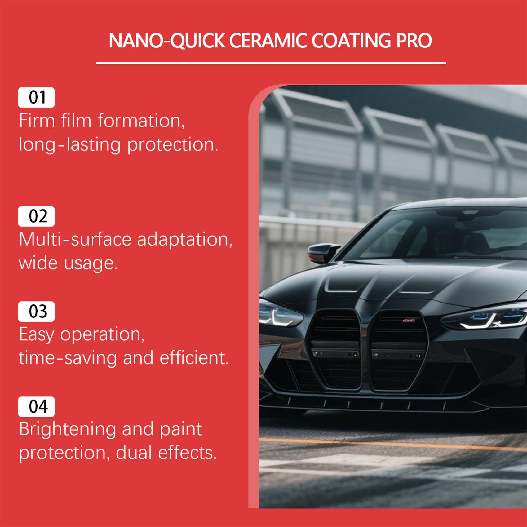 Nano Quick Coat Restores, Nano-Quick Ceramic Coating Pro, Advanced Detailing Spray for Cars, Quick Coat for Long-Lasting Shine & Protection (1pcs)