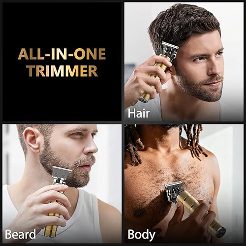 Vista 2 de Ufree Recortadora de pelo y barba para hombres profesionales, afeitadoras eléctricas para hombres, delineadores de precisión de hoja en T, A-Oro