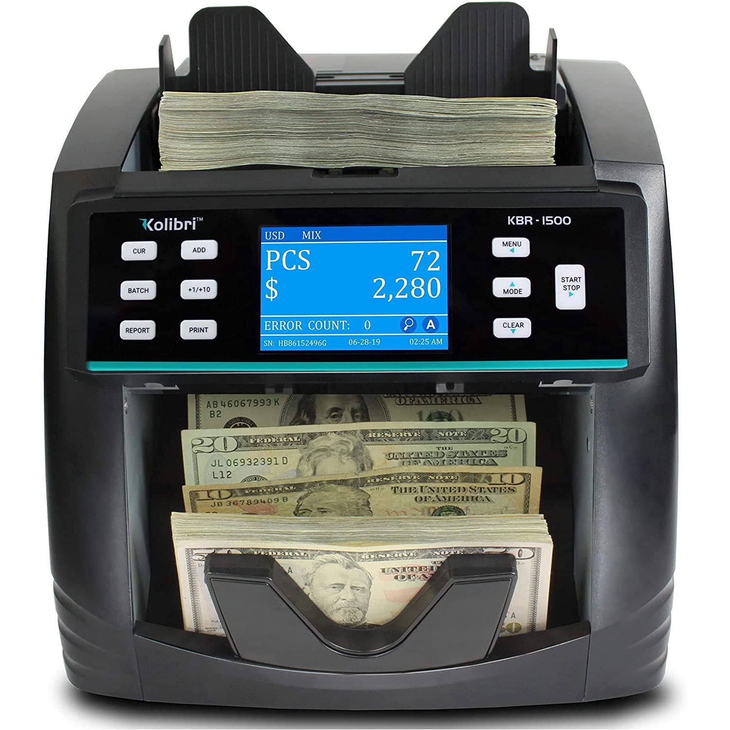 Photo 1 of Kolibri All-in-One Best Value Bank Grade Mixed Bill Money Counter Machine, Counterfeit Detection, Mixed Currency Counter. 3-Year Warranty US Company and Support Team
