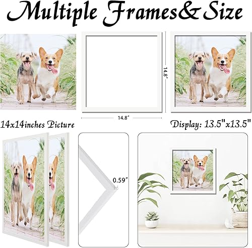 Vista 69 de Juego de 5 portarretratos de 10 x 14 pulgadas, marcos de fotos blancos de alta transparencia para galería de pared horizontal de escritorio vertical