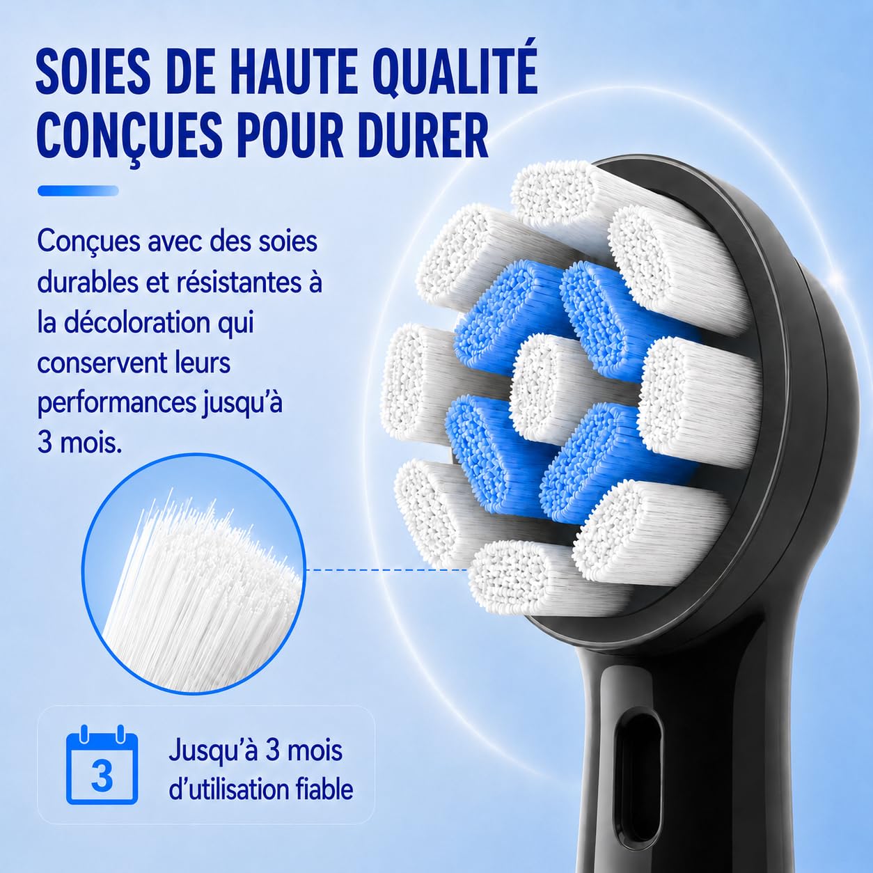 Brossettes de Rechange Compatibles avec Oral B iO, Têtes de Brosse à Dents iO Compatibles Série 2/3/4/5/6/7/8/9/10, Nettoyage Doux des Gencives, Lot de 8 Noires, 2 Cartes