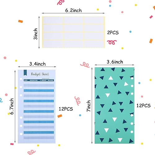 Miniatura 7 de 24 sobres de presupuesto y hojas de presupuesto de gastos A6, bolsillos para carpeta, 6 agujeros, elegantes y reutilizables para sistema de sobres