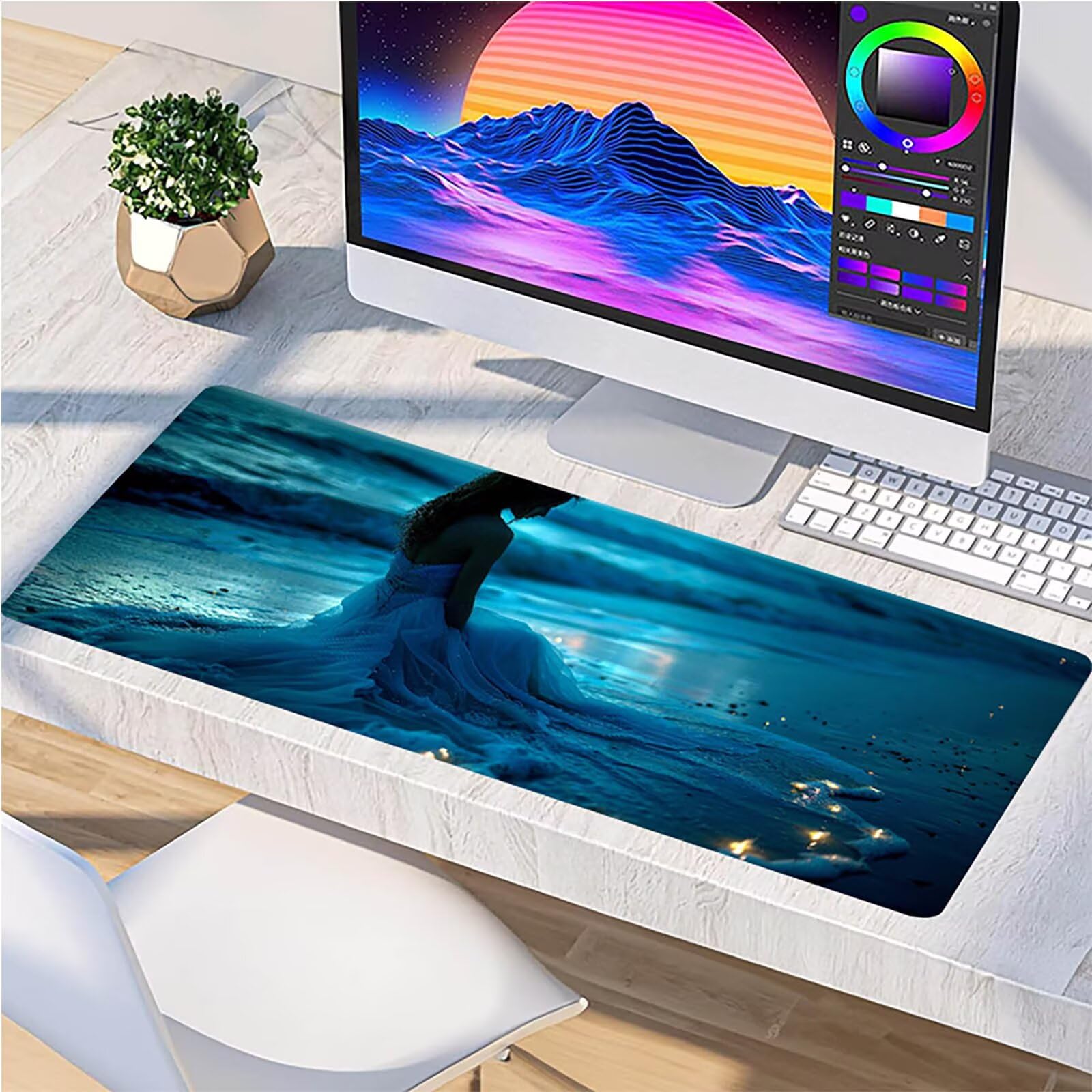 Tappetino Mouse XXL 1500 x 800 mm, Tappetino Mouse Donna, Gaming Mousepad Migliorare la Velocità e la Precisione, Mouse Pad con Base in Gomma Antiscivolo, Ufficio Accessori Gaming, Grigio V-7262