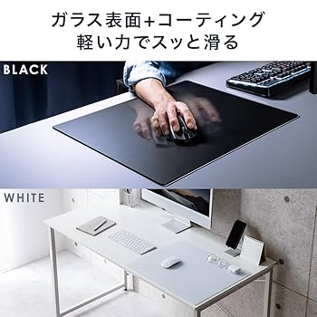 ガラスマウスパッド　50×50 マウスパッド（ガラスマウスパッド・大型・ゲーミング・強化
