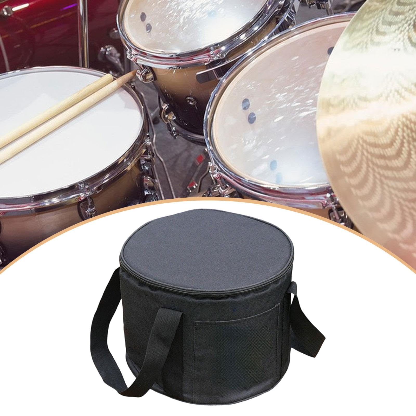 Snare Drum Tasche Percussion Instrument Tasche Hülle Tragetasche mit Wasserabweisendem Oxford Stoff Gepolstert Stoßfest für Musiker Musikproben Reisen, 35cmx35cm