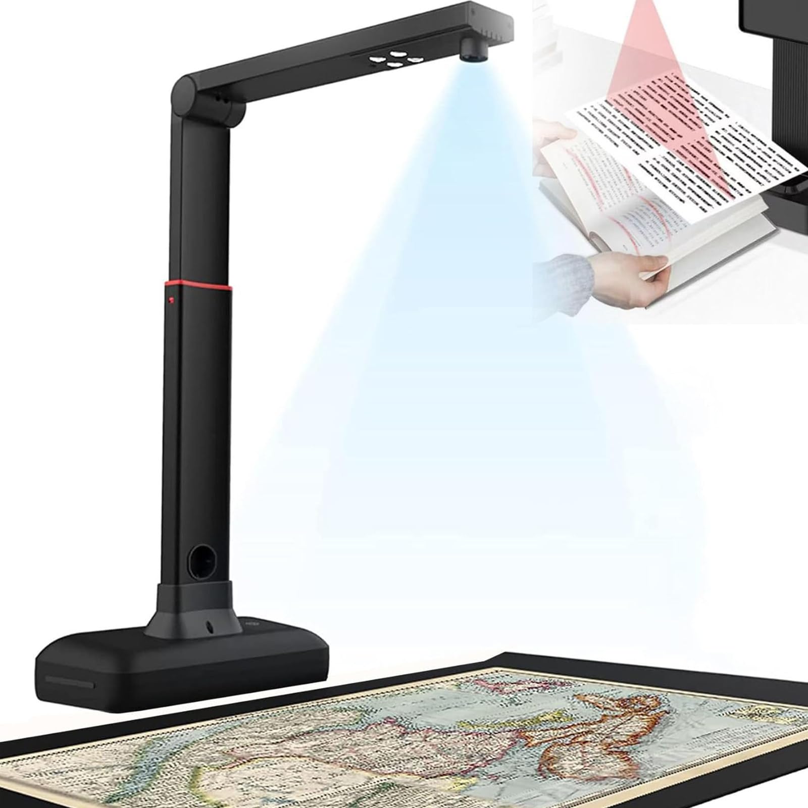 Escáner de libros de gran formato S21, tamaño de captura A2/3, alta resolución de 23 MP, tecnologías de autoaplanamiento y eliminación de huellas dactilares, altura ajustable, ocr multilingüe