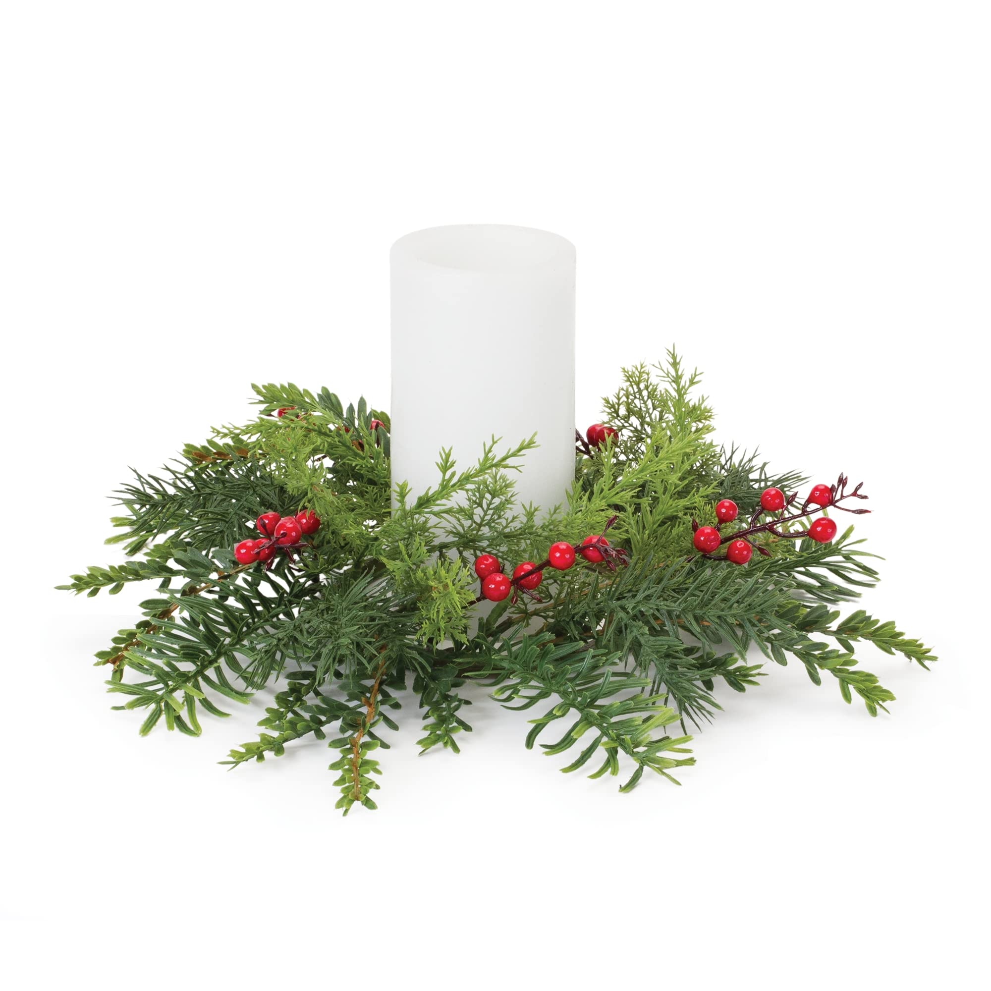 Melrose Plastic Pine Candle Ring, 14
