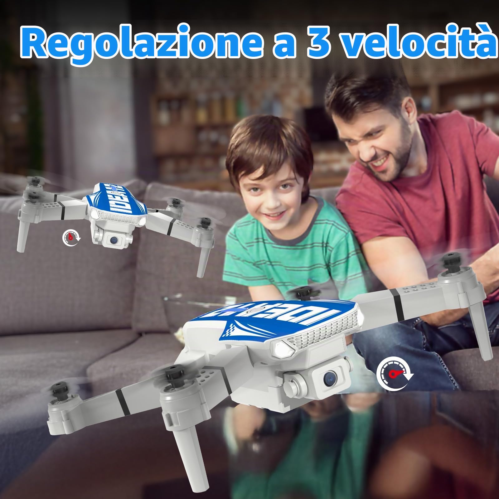 Mini Drone con Telecamera 1080P, IDEA12 Drone con Posizionamento Flusso Ottico, Evitamento Ostacoli 270°, Modalità Senza Testa, Quadcopter Droni con Trasmissione WiFi per Adulti