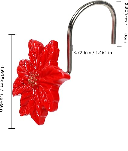 Miniatura 10 de Twofish Home Halloween - Juego de 12 ganchos de cortina de ducha de resina con diseño de calabaza, ganchos decorativos para cortina de ducha de