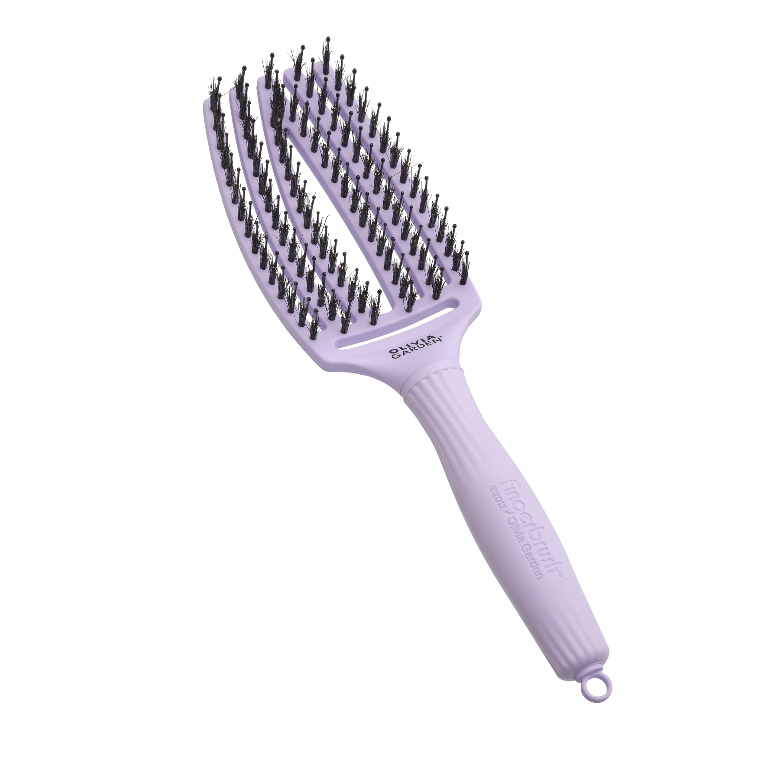 Olivia Garden Fingerbrush Care Iconic - Talla Media - Lavanda - Cepillo desenredante con Cerdas de jabalí y nylon para un brillo y un peinado definitivos