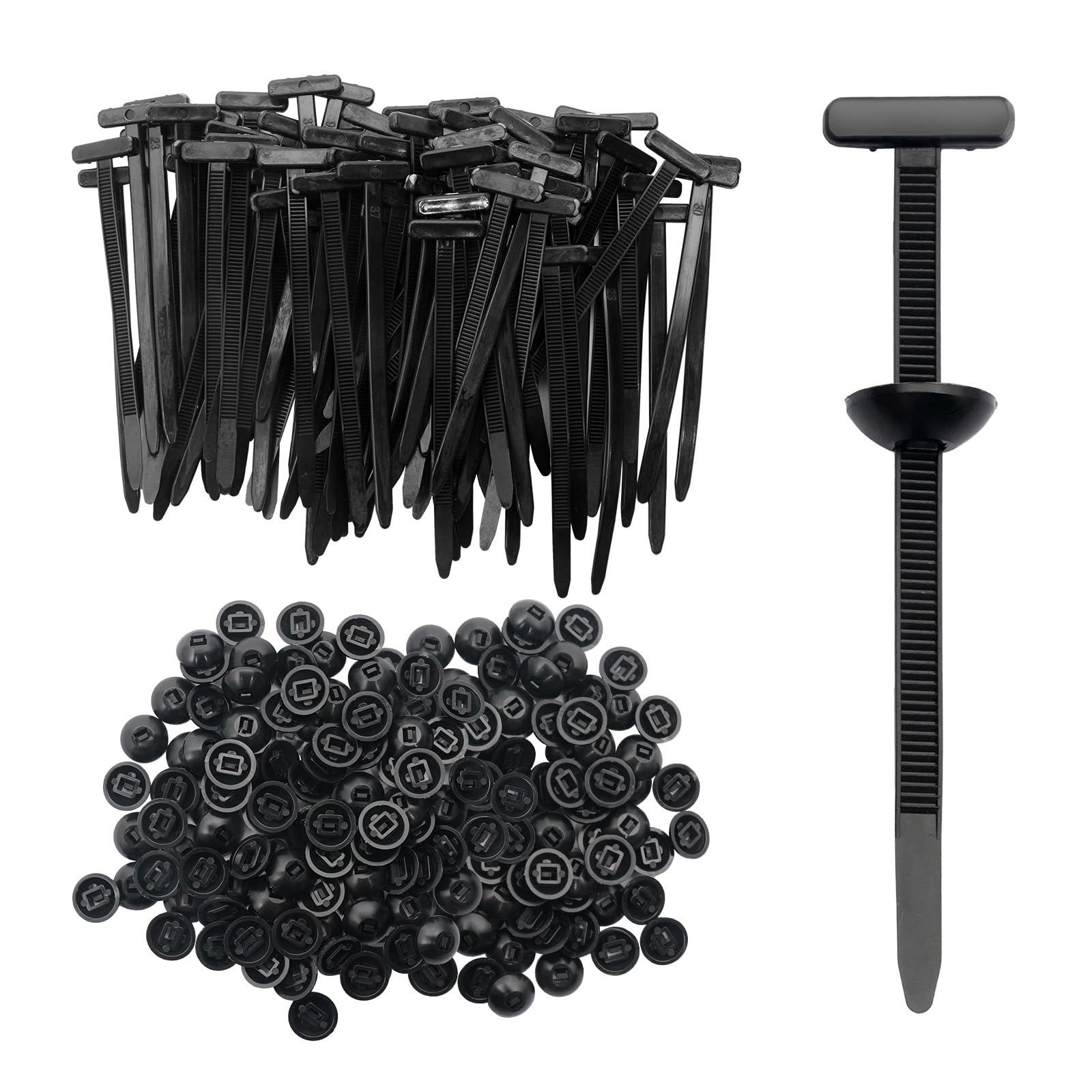 150Pcs Nylon Universal Cable Tie Buckle Auto Body Parts Trim Automotive Zipper Clips Door Panel Fastener Plastic Rivet