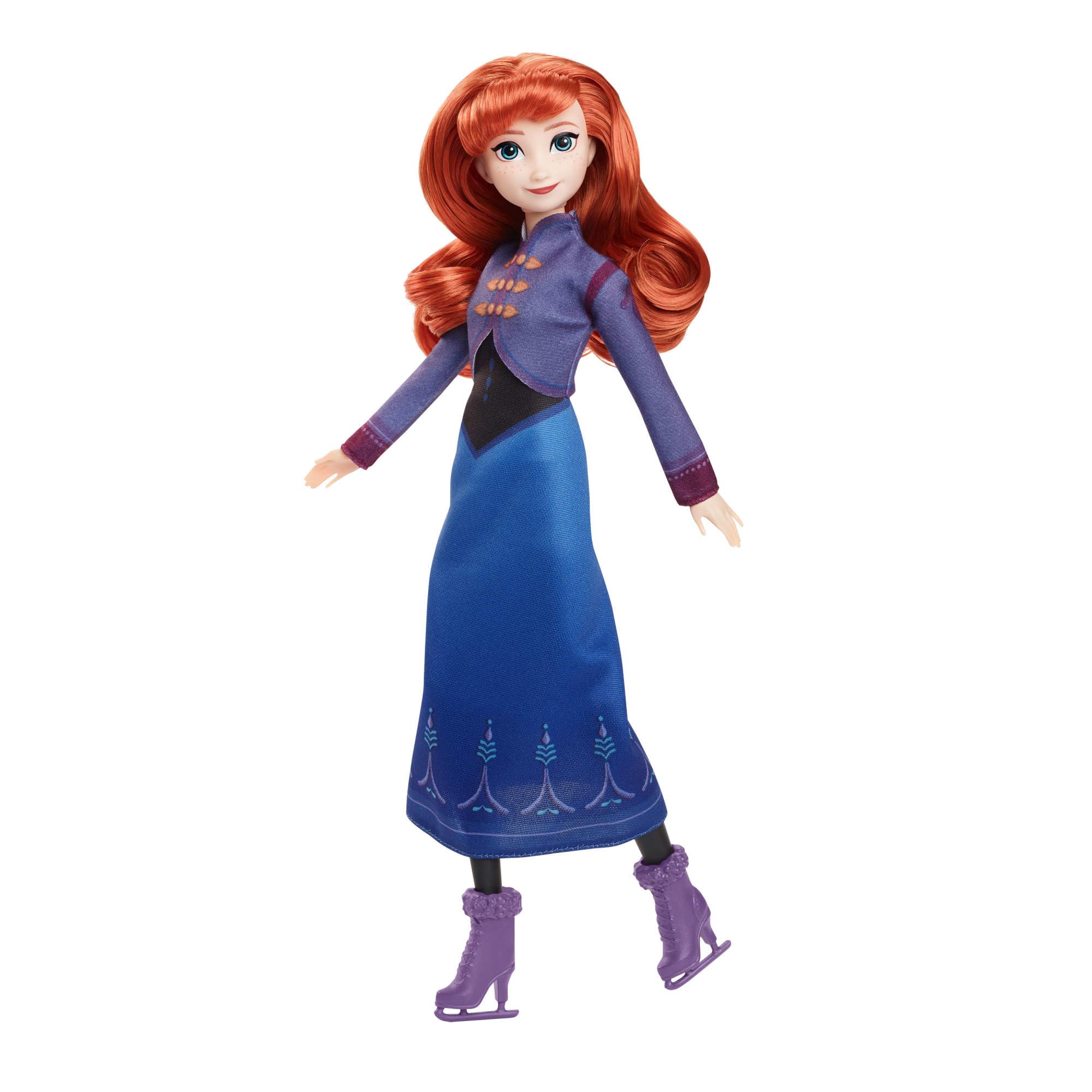 Mattel Disney Frozen - Anna, bambola alla moda con abito da pattinaggio sul ghiaccio, accessori, scarpe e pattini rimovibili inclusi, giocattolo per bambini, 3+ anni, JBG54