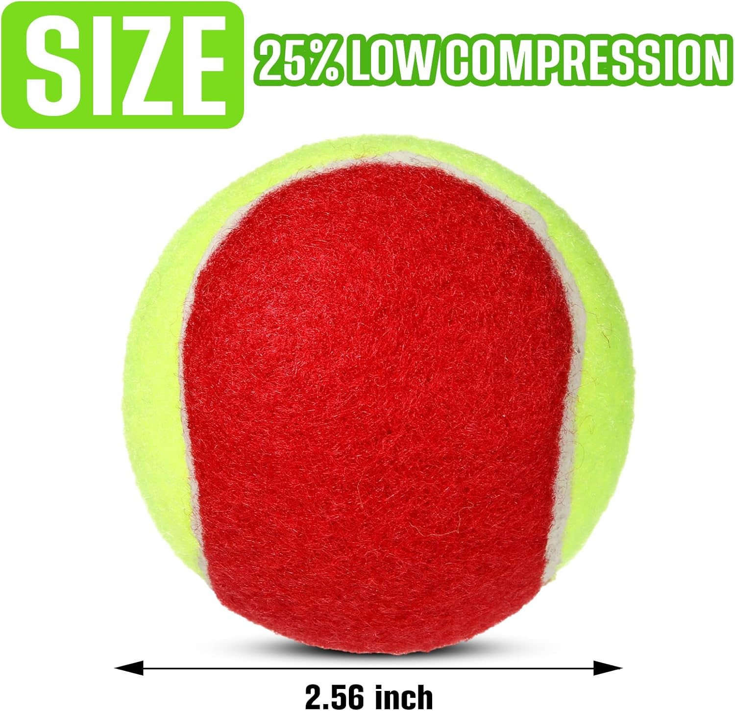 30 Pcs Tennis Balls Bulk 25% Low Compression Tennis Ball for Beginners Training Practicing Transition Pet Dog Playing Practice (2. 95 Inch)