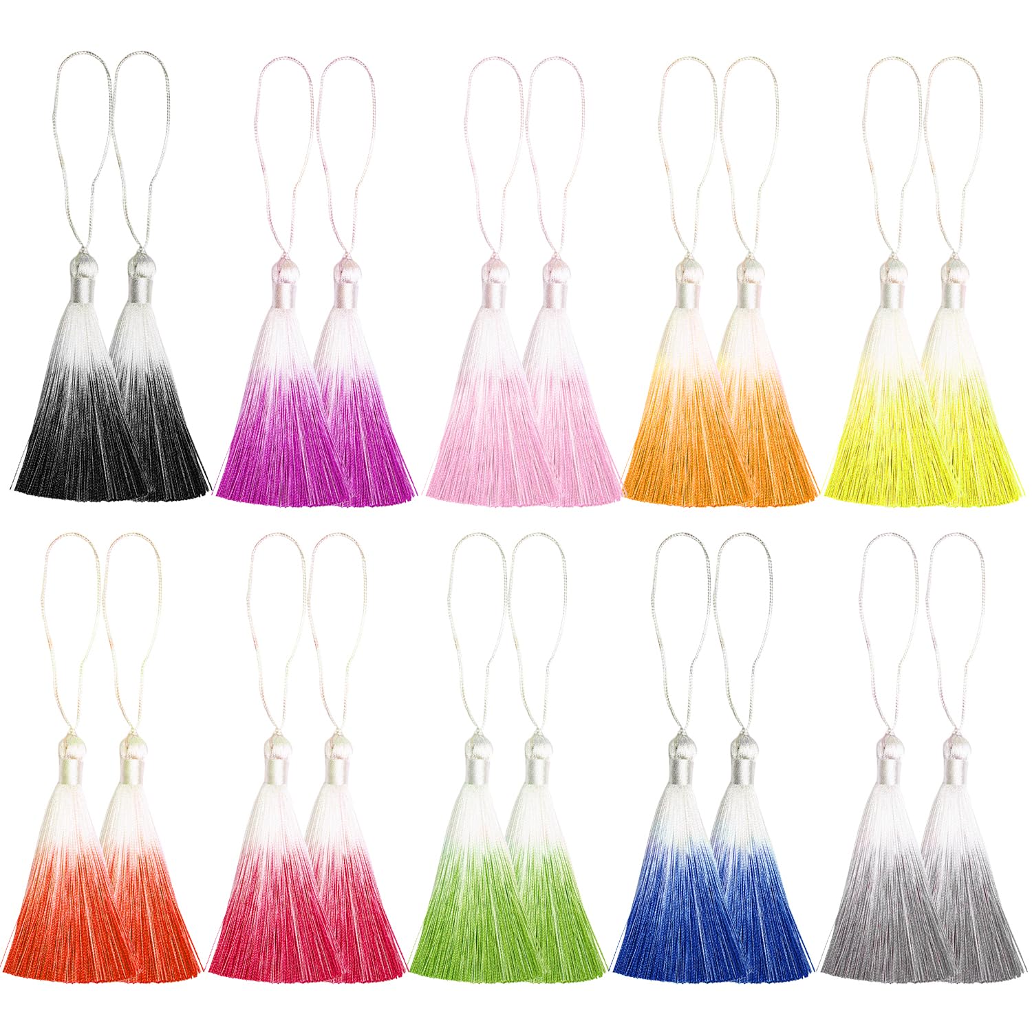 20 Pcs Bookmark Tassels - Colorful Silk Craft Accessories for Handmade Jewelry, DIY Projects & Bookmarks