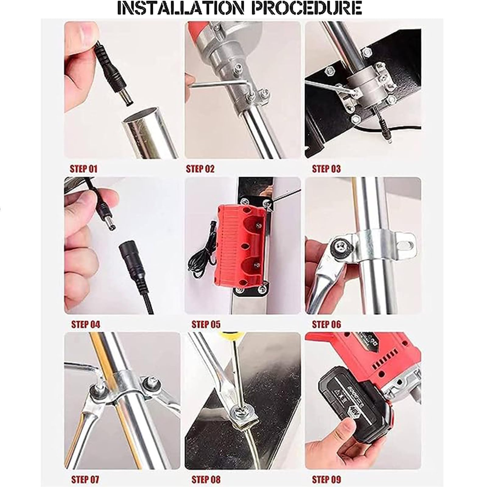 Herramienta vibración concreto eléctrico, máquina Acabado concreto vibratoria batería alimentación Cemento de Cemento Vibrante Vibrante Servicio Pesado+Regla de nivelación