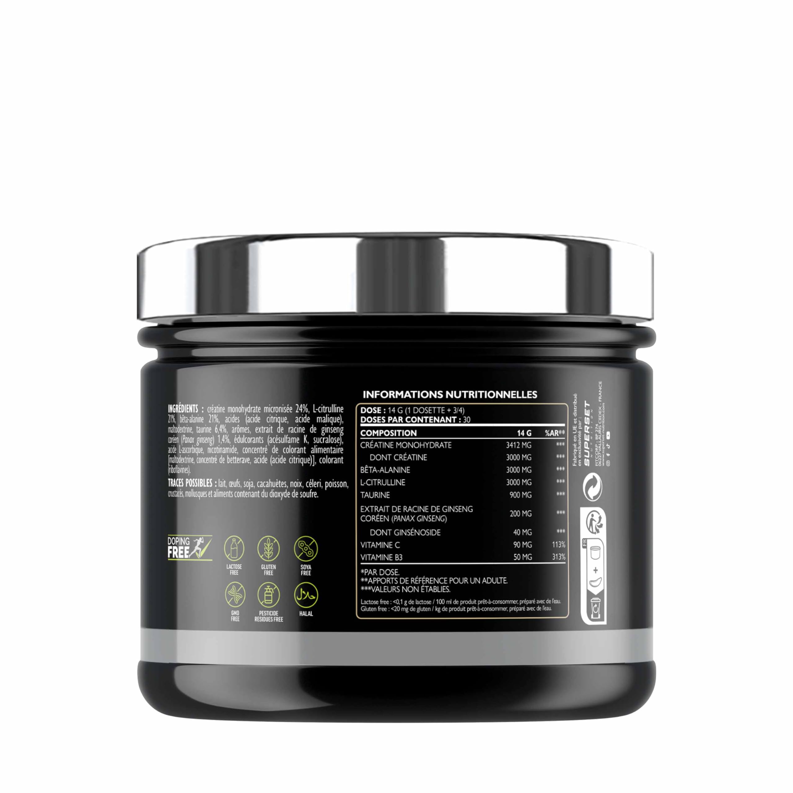 Superset Nutrition | No Pump Zero Caffeine (420g) | PreWorkout | La puissance extrême, la caféine en moins - Tropical