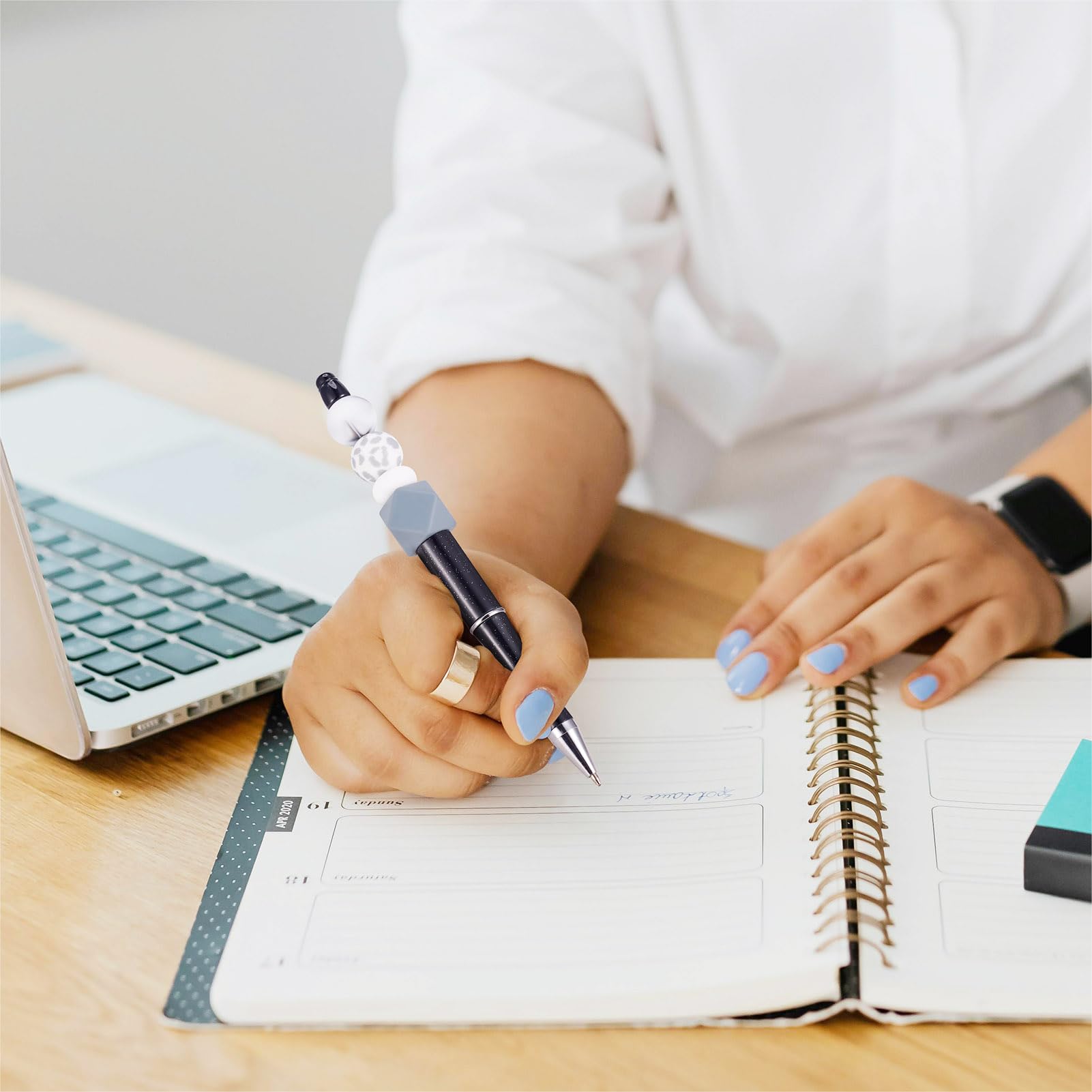 Craftdady Black Beadable Pens 5Pcs Plastic Bead Ballpoint Pens with Pen Refills Shaft Black Ink Bead Pens DIY — view 7