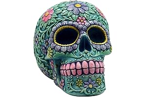 Day of The Dead 5" Aqua/Pink Sugar Skull Bank
