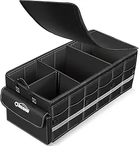 Oasser Car Trunk Organizer for SUV 75L Collapsible 4 Compartment Storage, Foldable Organizer Car Accessories for Women/Men