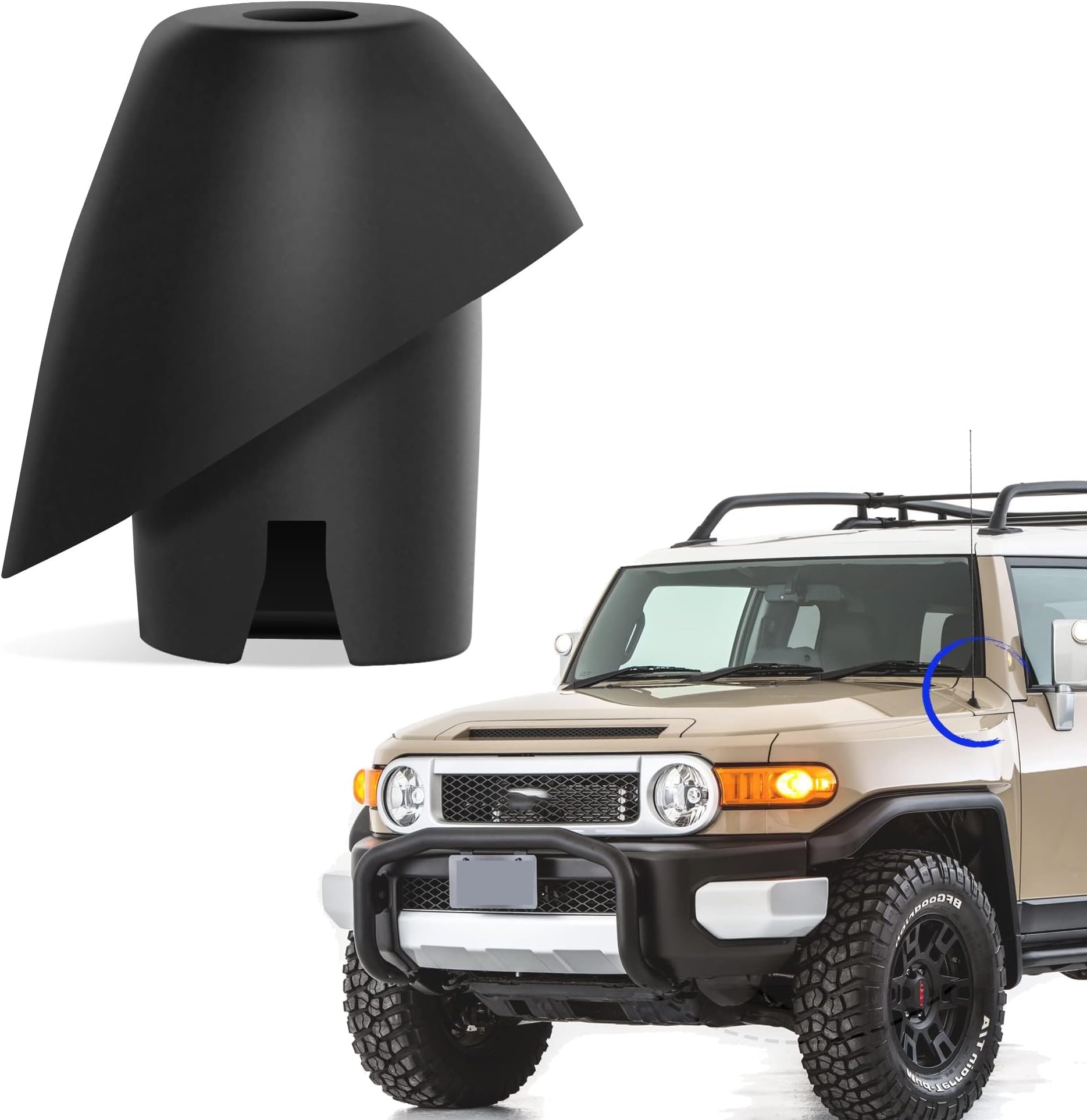Anina Antenna Base for Toyota FJ Cruiser 2007-2017 Antenna Mount Car Radio Antenna Ornament 8639235032, 8639235031 Rubber Antenna Grommet Topper