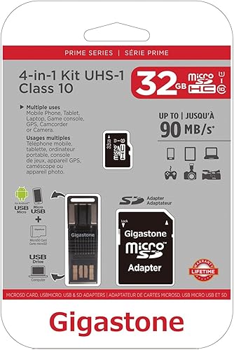 Miniatura 2 de Gigastone GS-4IN1600X32GB-R Tarjeta microSD 4 en 1 Kit (32 GB), multicolor