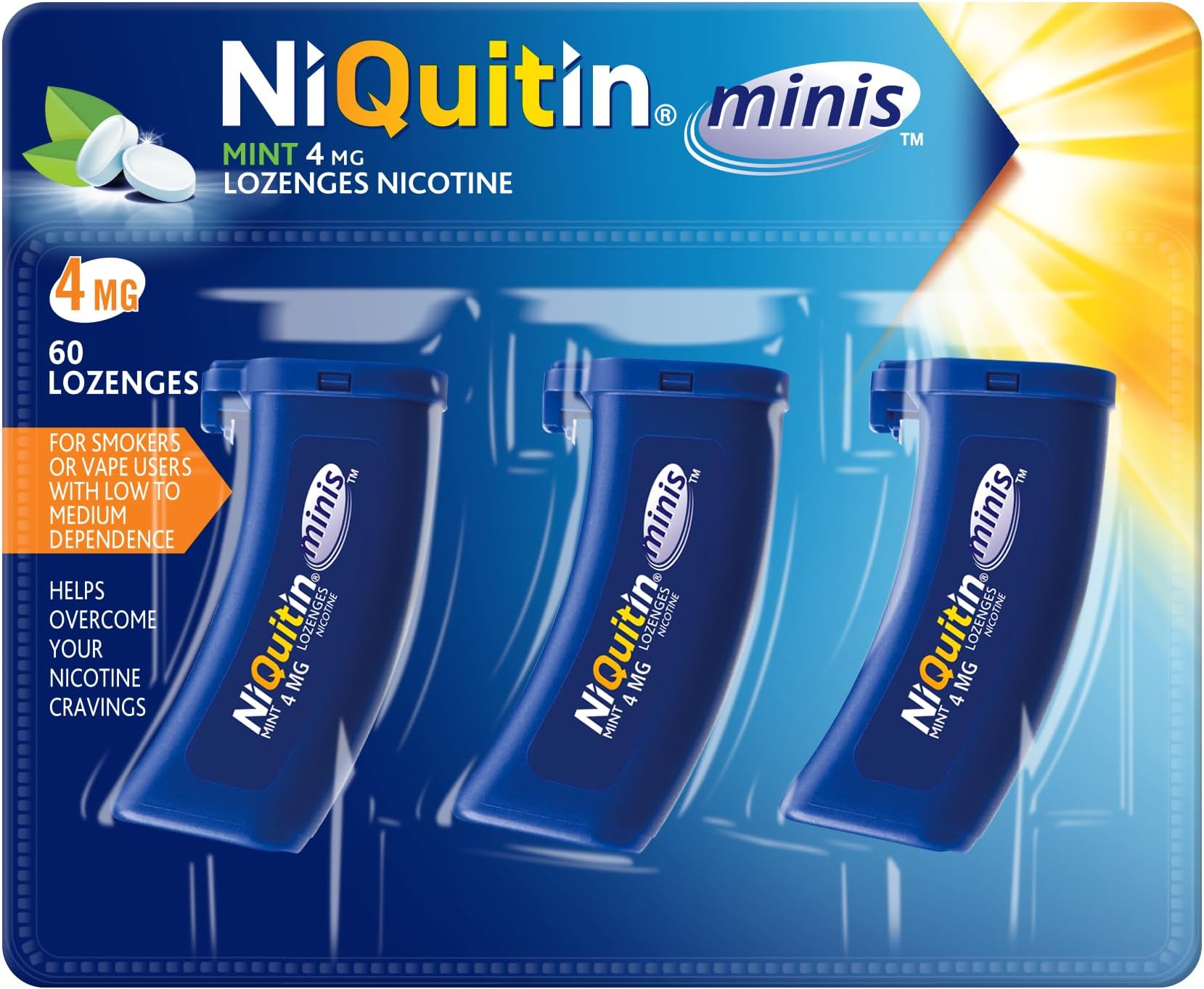 Minis Mint Nicotine Lozenges 4mg, Pack of 60