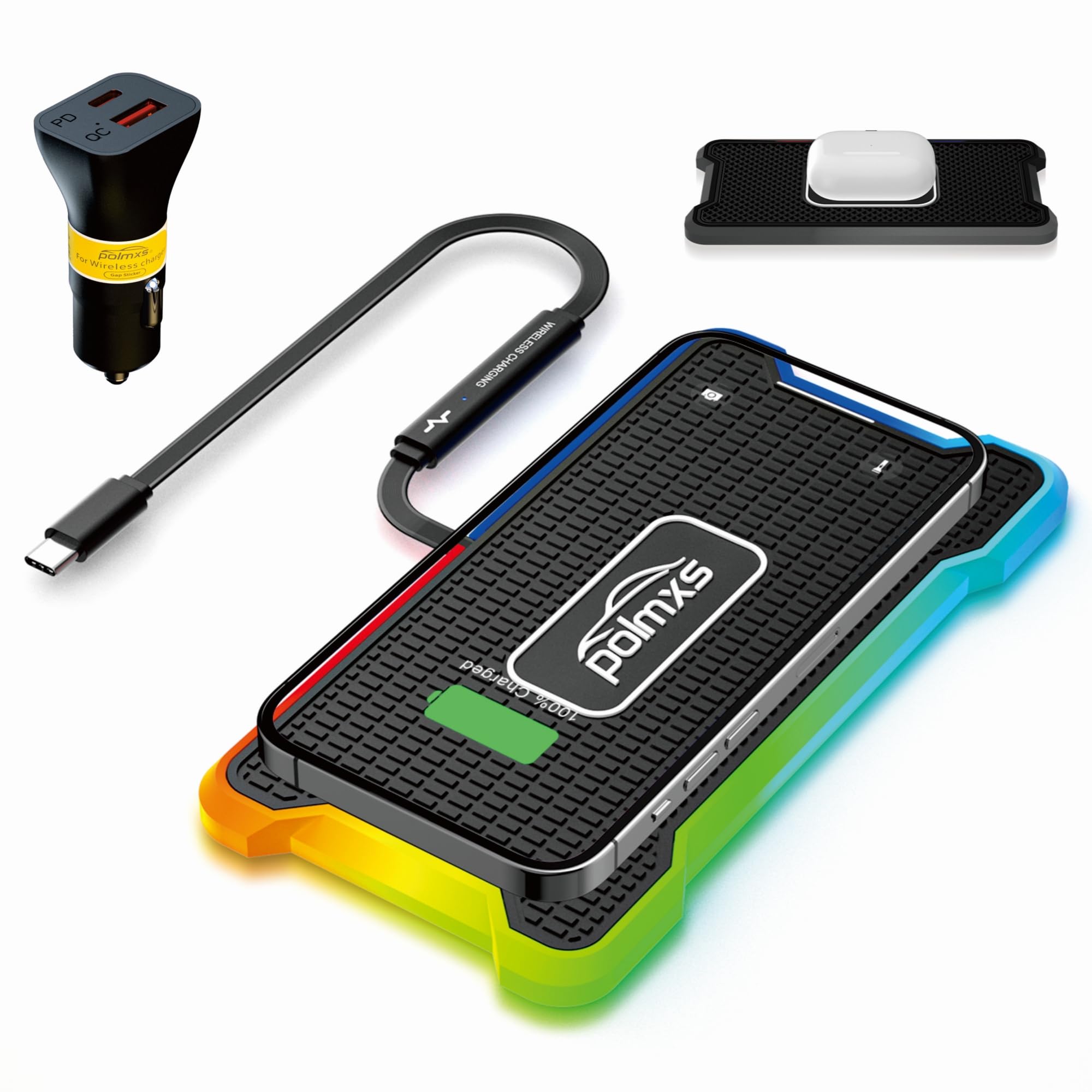 Chargeur Sans Fil Rapide 15W Compatible Qi – Pour IPhone, Samsung Et écouteurs | Design Compact Et Sécurité Intégrée - 7