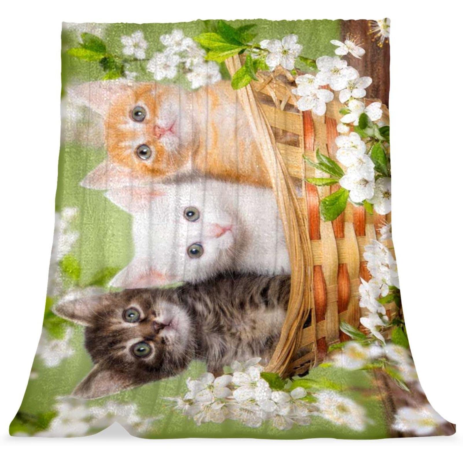 Couvre-lit moelleux pour calmer le sommeil des enfants motif chats