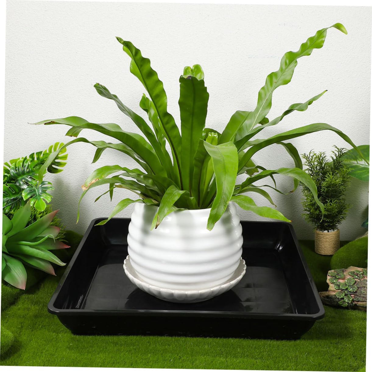6pcs Square Plant Saucer Drip Tray for Outdoor Flower Pot Plastic Planter Water Catcher for Garden Balcony