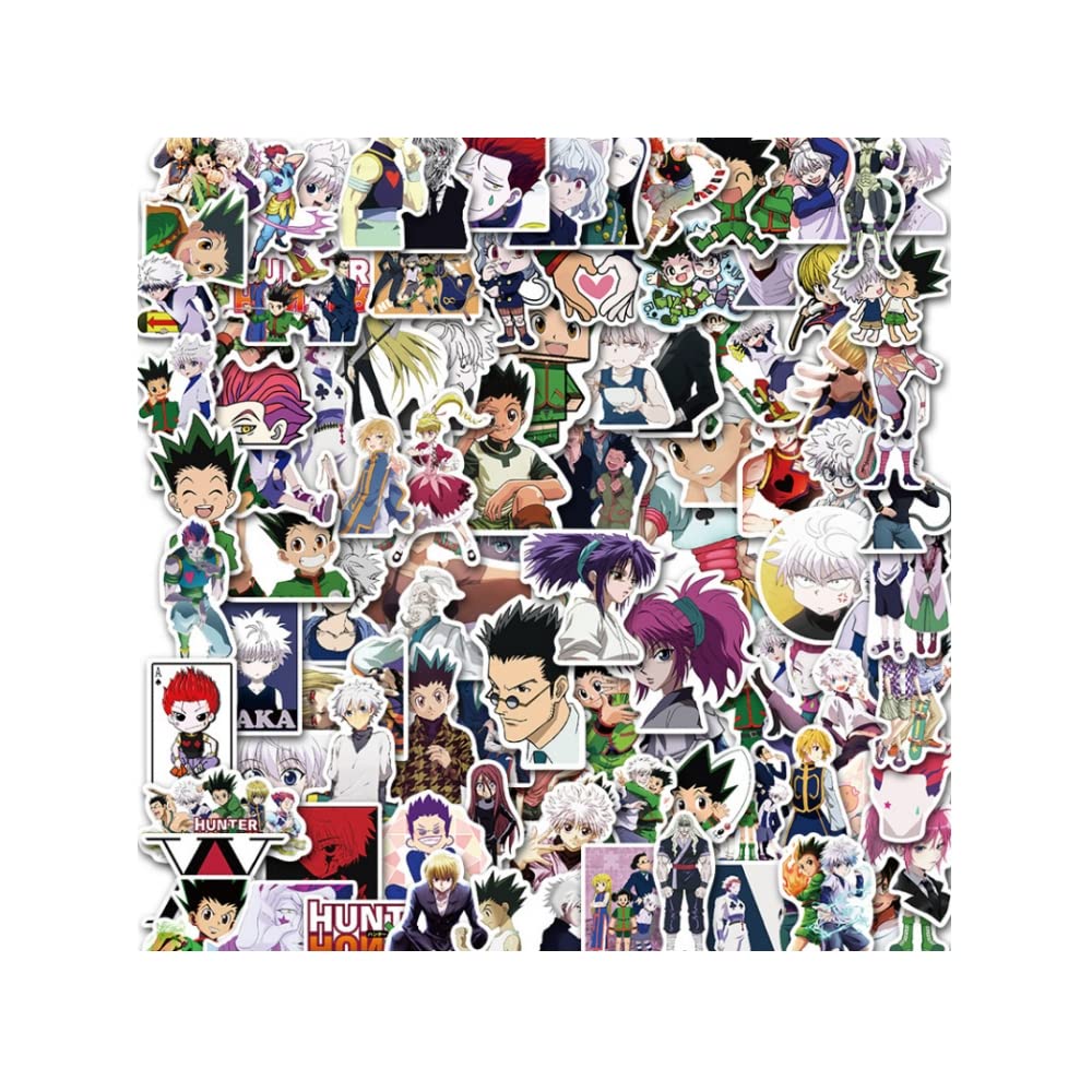 Hanaiette 100Pcs Hunter X Hunter Cartoon Anime Stickers Kids Stickers For Laptop Water Bottles Bicycle Skateboard Luggage Decal (100Pcs)