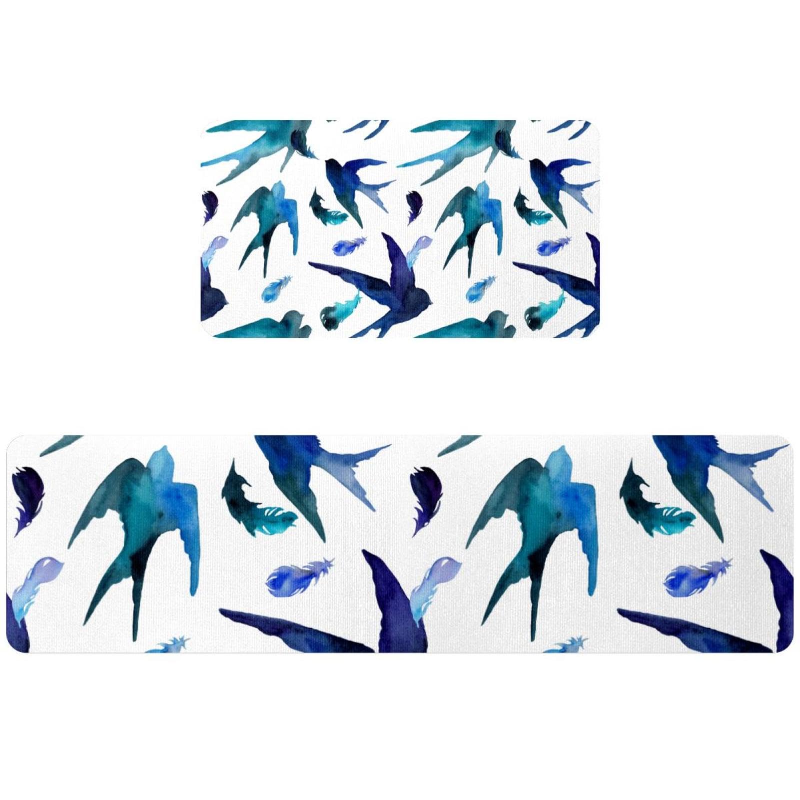 Tapete de cocina de 2 piezas antideslizante con diseño de acuarela absorbente