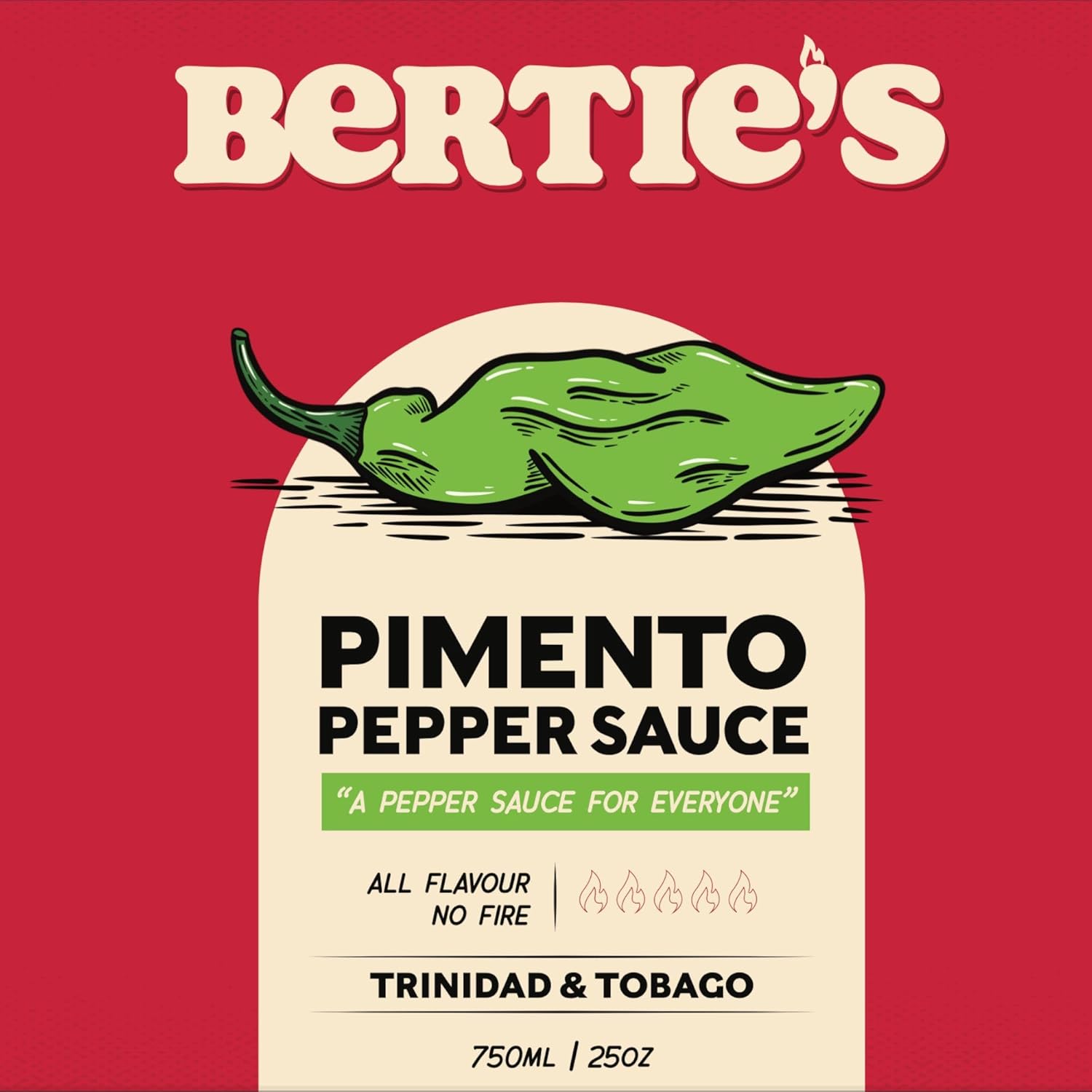 Bertie's Trinidad Pimento Sauce (26Oz./750ml) | Adds Wonderful Flavour and Aroma Without The Heat to Dish | Season Your Meats And Vegetables