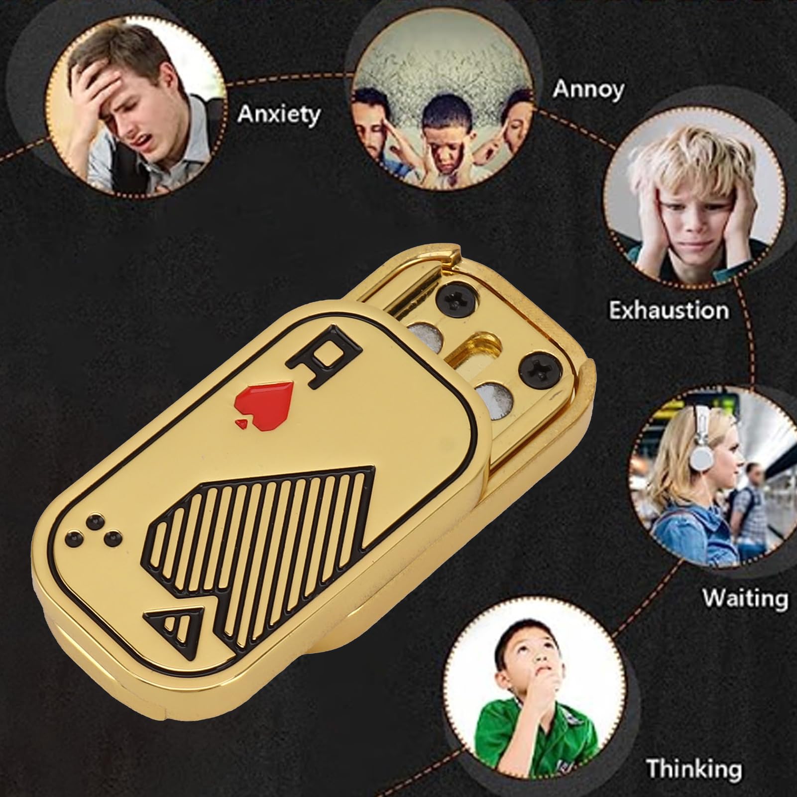 Poker Fidget Slider Aus Metall – Handgedrehtes Anti-Stress-Spielzeug Für Büro & Erwachsene | In Silber