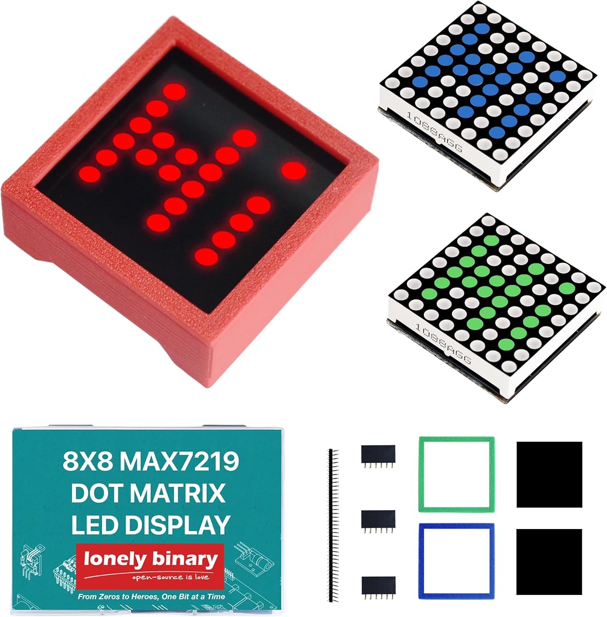 Lonely Binary 3-Pack 8x8 LED Matrix MAX7219