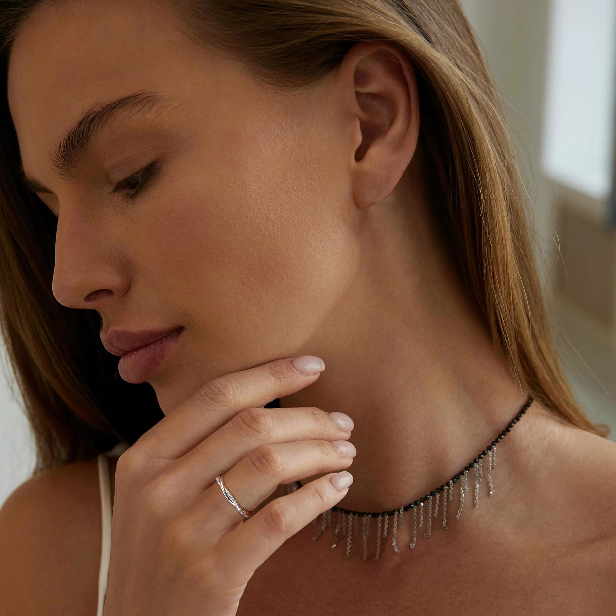 WBDWWTD KRFY 925 Sterling Silber Ring für Damen, verstellbar, Verlobung, Ewigkeitsringe, Damen, Zirkonia, Hochzeit, Versprechen, Daumenringe, Silberschmuck, Geschenke