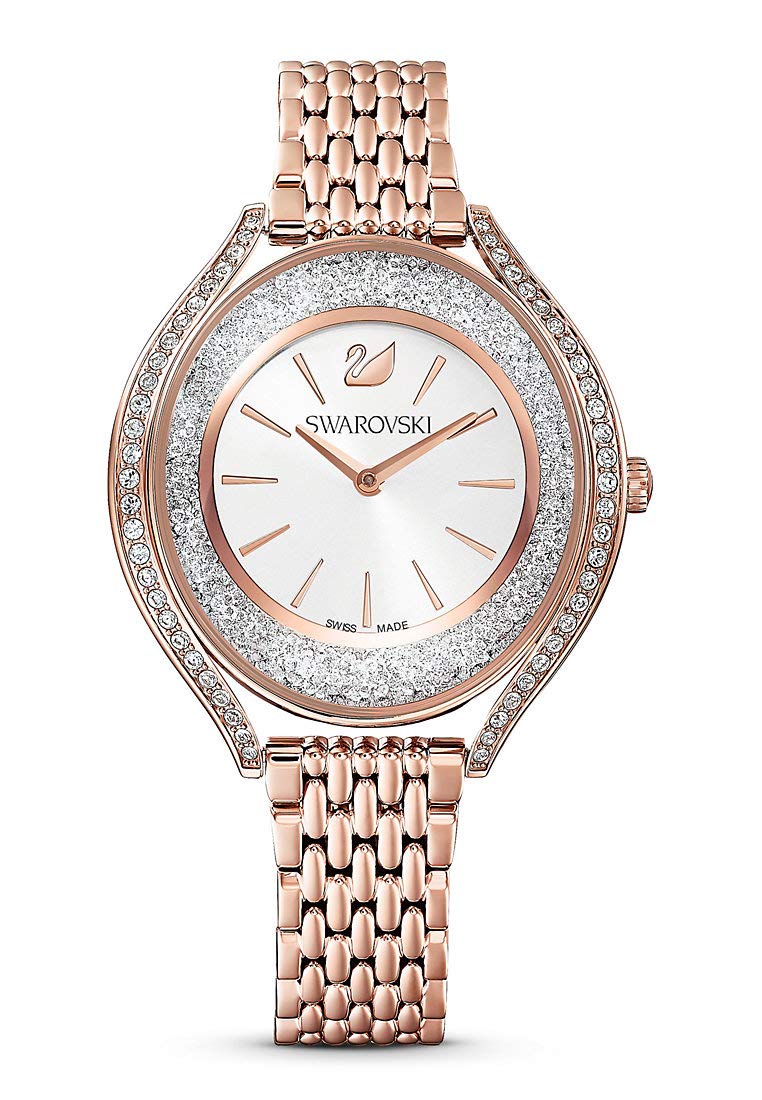 Swarovski Stainless Steel Women Crystalline Aura Analog Watch Rose Gold Tone Plated White One Size, Band_Brown (B0831Q6PKF) Amazon Price History, Amazon Price Tracker