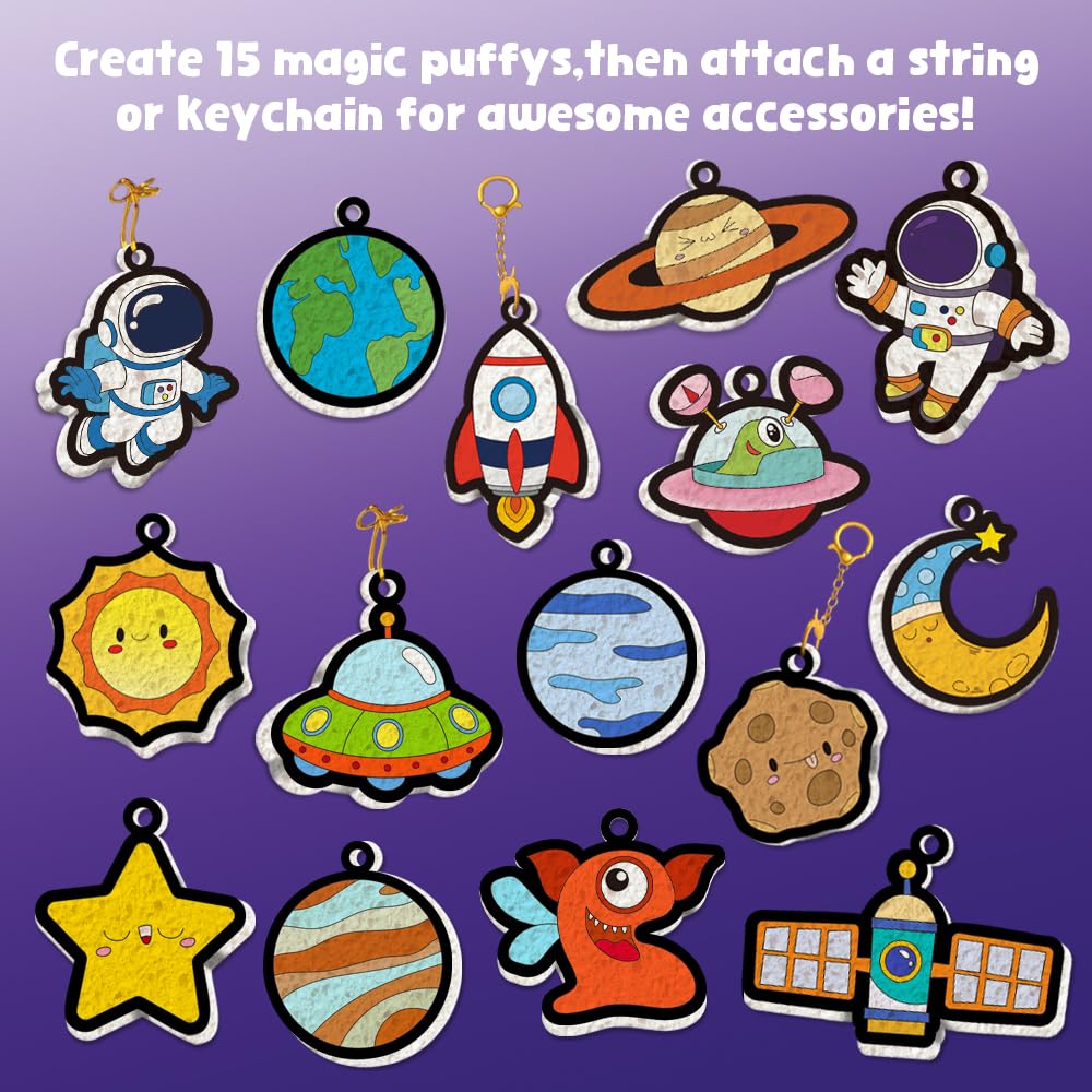 ZadaBelly Magic Puffy Paint Kit – 3D Aqua Puffs Handwerk für Kinder, DIY Schaum Textur Malerei Set, Reise & Geburtstag Neujahrsgeschenk für Mädchen Jungen Alter 4-10 Jahre