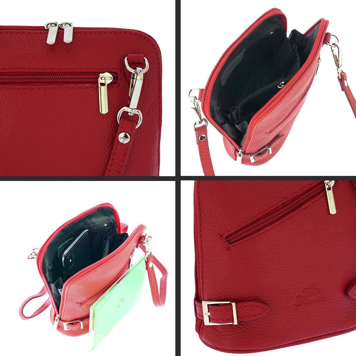 Italian Genuine Leather Crossbody Bag Clutch Handbag For Women image 5