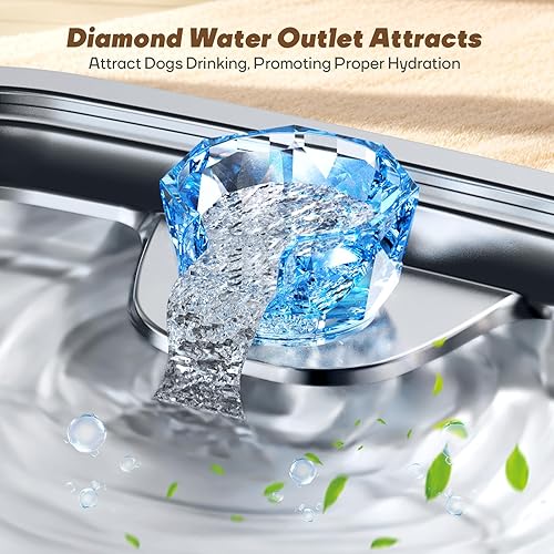 Miniatura 4 de Dog Water Fountain, 3 Gallons11L Stainless Steel Dog Water Dispenser for Pet Water Fountain with 2 Pack Vertical Filter,Large Capacity Automatic